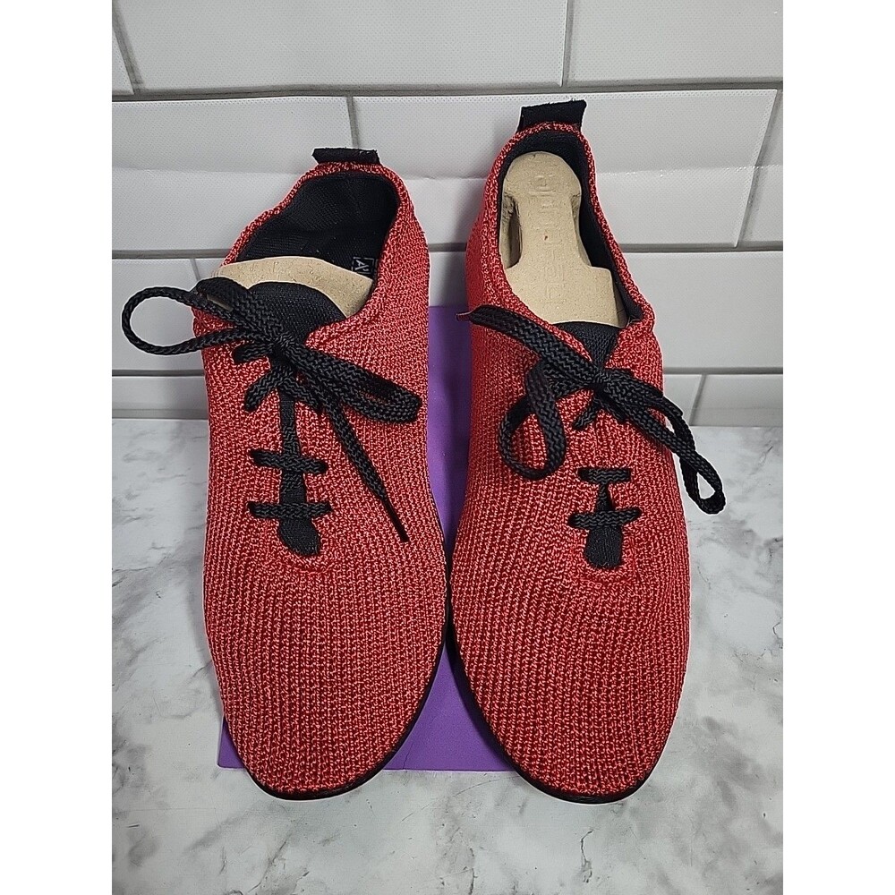 Arcopedico Womens Red Knit Soft Shoe Sneaker Size 10 / 42 Casual Comfort Travel